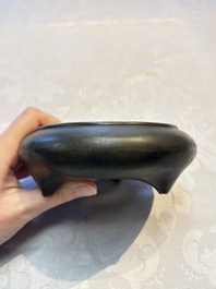 Two Chinese bronze tripod censers, Xuande and double-vajra mark, 19th C.