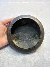 Two Chinese bronze tripod censers, Xuande and double-vajra mark, 19th C.