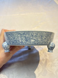 A Chinese blue and white narcissus basin, Yongzheng mark, 20th C.