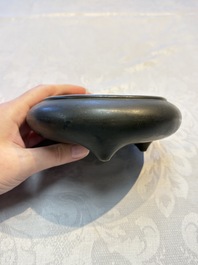 Two Chinese bronze tripod censers, Xuande and double-vajra mark, 19th C.