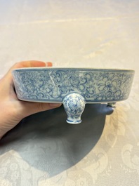 A Chinese blue and white narcissus basin, Yongzheng mark, 20th C.