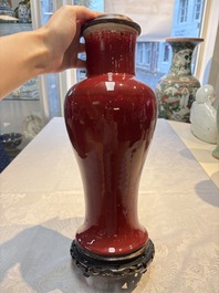 A Chinese langyao vase mounted as a lamp, 18th C.