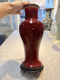 A Chinese langyao vase mounted as a lamp, 18th C.