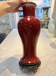 A Chinese langyao vase mounted as a lamp, 18th C.