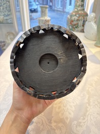 A Chinese langyao vase mounted as a lamp, 18th C.