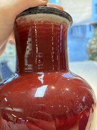 A Chinese langyao vase mounted as a lamp, 18th C.