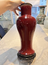 A Chinese langyao vase mounted as a lamp, 18th C.