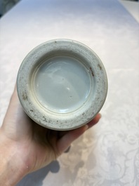 A Chinese verte biscuit vase, a sculpture of a fisherman and a Milefo Buddha, You Lin Ji 游林記造 and Zhu Mao Ji 朱茂記造 mark, 20th C.