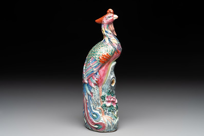* A Chinese famille rose model of a phoenix, 19th C.