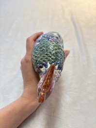 * A Chinese famille rose model of a phoenix, 19th C.