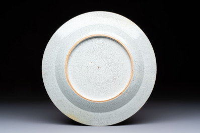 A Chinese grisaille and gilt-decorated 'Nativity' plate, Qianlong