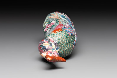 * A Chinese famille rose model of a phoenix, 19th C.