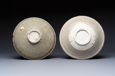 Four cream-glazed dishes and three jarlets from the Jepara shipwreck, Dehua or Anxi kilns, Song