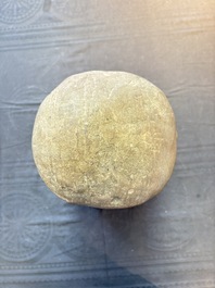 A Chinese sandstone head of a Luohan, early Qing