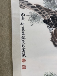 Su Yunchang 蘇運昌: 'Eagle', ink and colour on paper, 20th C. and Dong Liangguan 董良觀: 'Eagle', ink and colour on paper, 20th C.