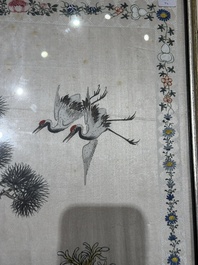 Four Chinese school paintings, ink and colour on paper and silk, one signed Yutianshi 雨田氏 and dated 1919