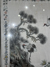 Four Chinese school paintings, ink and colour on paper and silk, one signed Yutianshi 雨田氏 and dated 1919