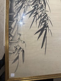 Four Chinese school paintings, ink and colour on paper and silk, one signed Yutianshi 雨田氏 and dated 1919