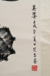 Su Yunchang 蘇運昌: 'Eagle', ink and colour on paper, 20th C. and Dong Liangguan 董良觀: 'Eagle', ink and colour on paper, 20th C.