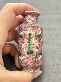 Four Chinese snuff bottles and three vases, 19th C.