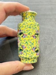 Four Chinese snuff bottles and three vases, 19th C.