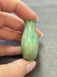 Four Chinese snuff bottles and three vases, 19th C.