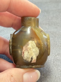 Four Chinese snuff bottles and three vases, 19th C.