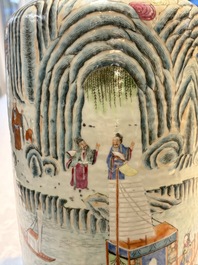 A fine Chinese famille rose 'Ode to the Red Cliff' vase, Hongwu mark, Daoguang