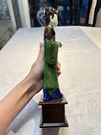 Two Chinese sancai-glazed figures, 19th C.