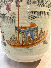 A fine Chinese famille rose 'Ode to the Red Cliff' vase, Hongwu mark, Daoguang