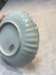 Two Chinese Imari-style plates and a dish with figural design, Kangxi