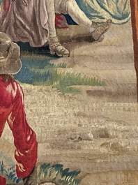 A pair of Brussels historical 'The Art of War' tapestries after Lambert De Hondt II, Judocus de Vos workshop, early 18th C.