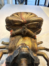 A Chinese or Japanese gilt-lacquered figure of Hayagrīva, 19th C.