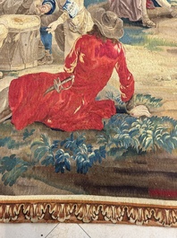 A pair of Brussels historical 'The Art of War' tapestries after Lambert De Hondt II, Judocus de Vos workshop, early 18th C.