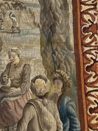 A pair of Brussels historical 'The Art of War' tapestries after Lambert De Hondt II, Judocus de Vos workshop, early 18th C.