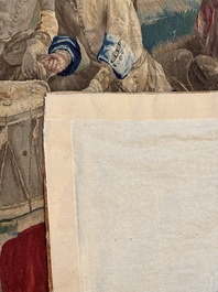 A pair of Brussels historical 'The Art of War' tapestries after Lambert De Hondt II, Judocus de Vos workshop, early 18th C.