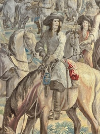 A pair of Brussels historical 'The Art of War' tapestries after Lambert De Hondt II, Judocus de Vos workshop, early 18th C.