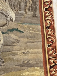 A pair of Brussels historical 'The Art of War' tapestries after Lambert De Hondt II, Judocus de Vos workshop, early 18th C.