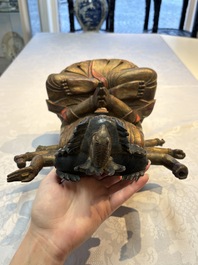 A Chinese or Japanese gilt-lacquered figure of Hayagrīva, 19th C.