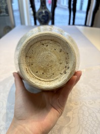 A Chinese qingbai 'Meiping' vase with incised floral design, Yuan or later