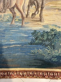 A pair of Brussels historical 'The Art of War' tapestries after Lambert De Hondt II, Judocus de Vos workshop, early 18th C.