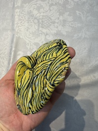 A massive polychrome French faience 'Bacchus' table fountain, Rouen, 18th C.