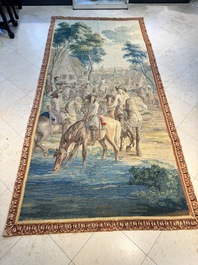 A pair of Brussels historical 'The Art of War' tapestries after Lambert De Hondt II, Judocus de Vos workshop, early 18th C.