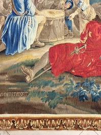 A pair of Brussels historical 'The Art of War' tapestries after Lambert De Hondt II, Judocus de Vos workshop, early 18th C.