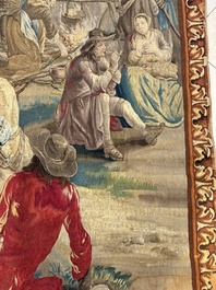 A pair of Brussels historical 'The Art of War' tapestries after Lambert De Hondt II, Judocus de Vos workshop, early 18th C.