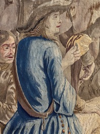 A pair of Brussels historical 'The Art of War' tapestries after Lambert De Hondt II, Judocus de Vos workshop, early 18th C.