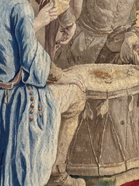 A pair of Brussels historical 'The Art of War' tapestries after Lambert De Hondt II, Judocus de Vos workshop, early 18th C.