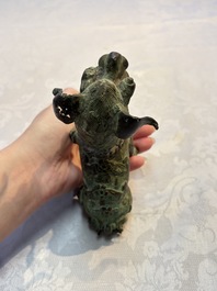 A pair of Vietnamese bronze lions, 19/20th C.