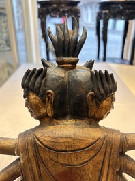 A Chinese or Japanese gilt-lacquered figure of Hayagrīva, 19th C.