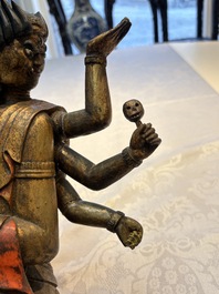 A Chinese or Japanese gilt-lacquered figure of Hayagrīva, 19th C.